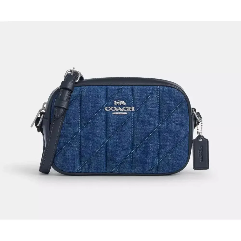 Coach Mini Jamie Camera Bag With Quilting Silver/Denim $328 - Picture 10 of 11